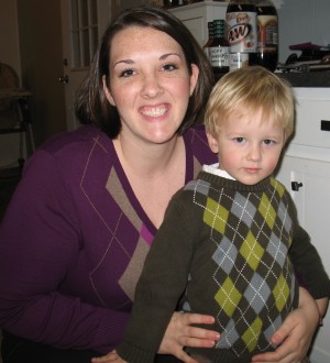Aunt Erin and Owen sporting their argyle sweaters  :)